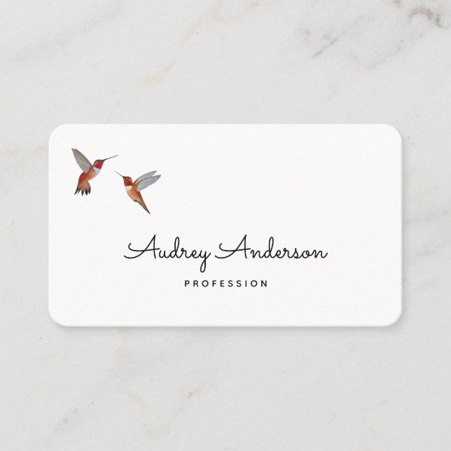 Tarjeta de presentación Rufous Hummingbirds (Anverso)