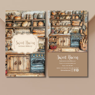 Tarjeta de presentación Rustic Bakery Junk Journal