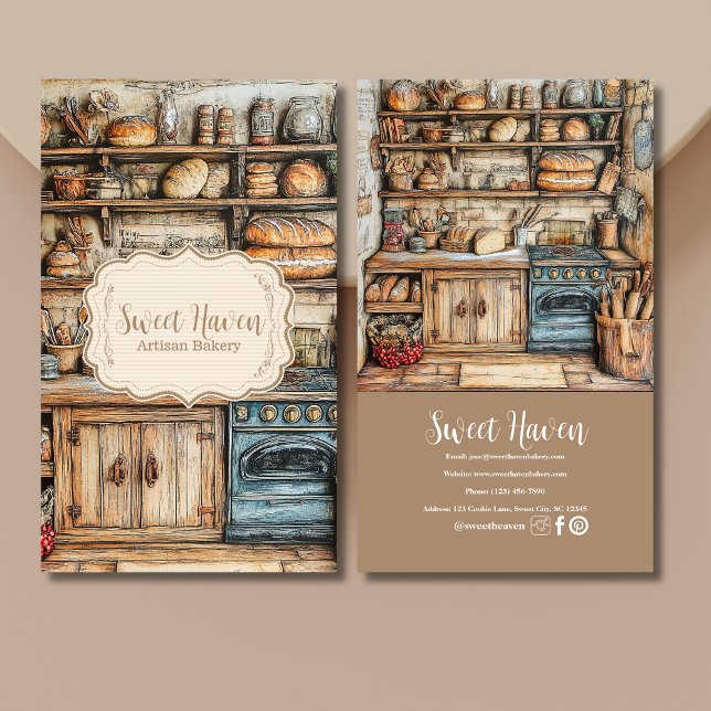 Tarjeta de presentación Rustic Bakery Junk Journal (Subido por el creador)