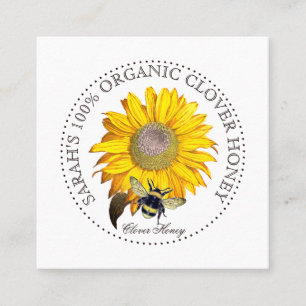 Tarjeta de presentación Rustic Honey Bee Yellow Da