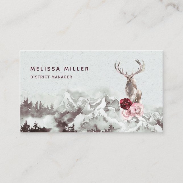 Tarjeta de presentación rústica de Woodland Forest (Anverso)