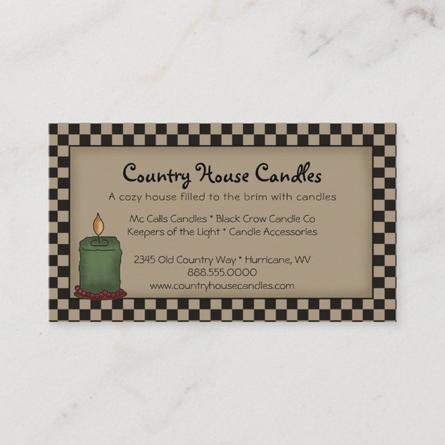 Tarjeta de presentación Rústica Primitive Candle C (Anverso)