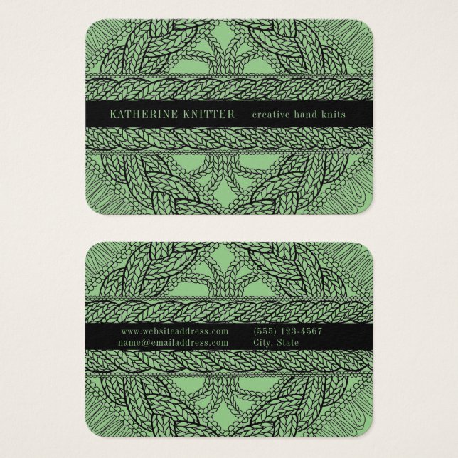 TARJETA DE PRESENTACIÓN SAGE CABLE KNIT 3.5x2.5 (Anverso y reverso)