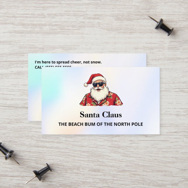 Tarjeta De Presentación Santa for Hire Funny (Anverso/Reverso In Situ)