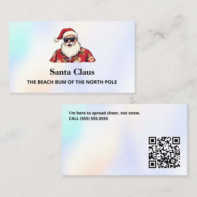 Tarjeta De Presentación Santa for Hire QR (Anverso / Reverso)