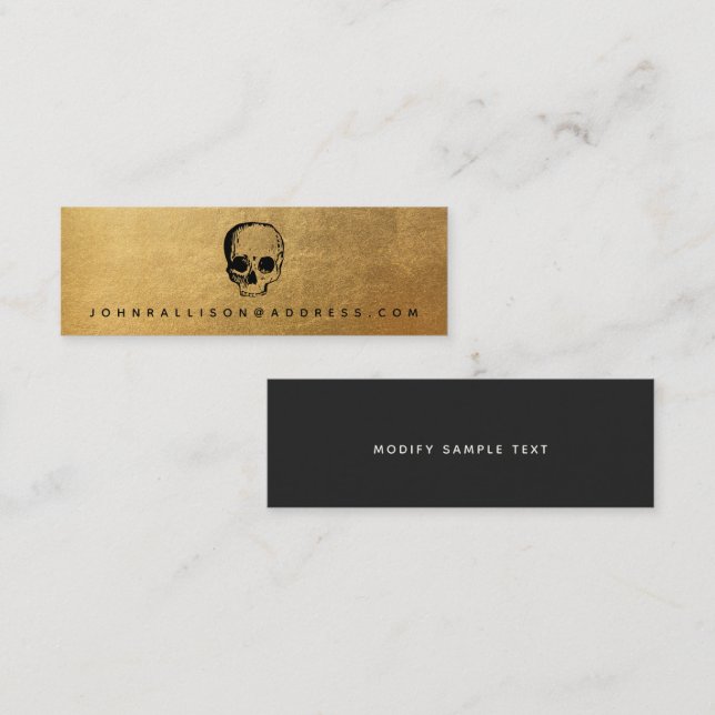 Tarjeta de presentación Scary Skull Gold (Anverso / Reverso)