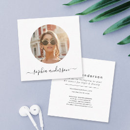 Tarjeta De Presentación Script Moderno Minimal Simple Photo Social Media