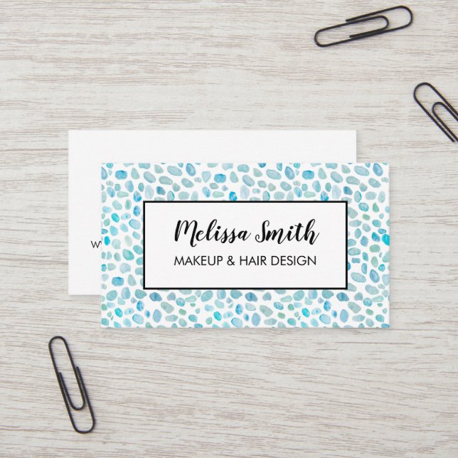 Tarjeta de presentación Seaglass Makeup Artista Ha (Anverso/Reverso In Situ)