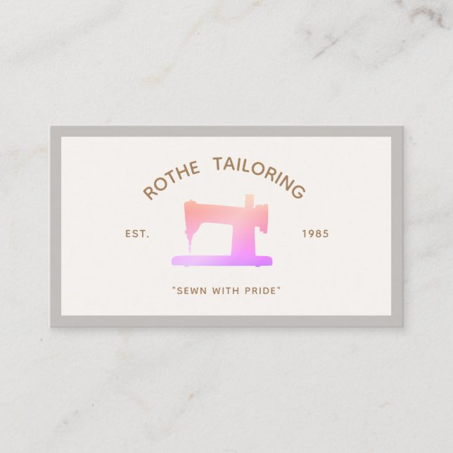 Tarjeta De Presentación Seamstress de la máquina de coser de cosecha de vi (Anverso)