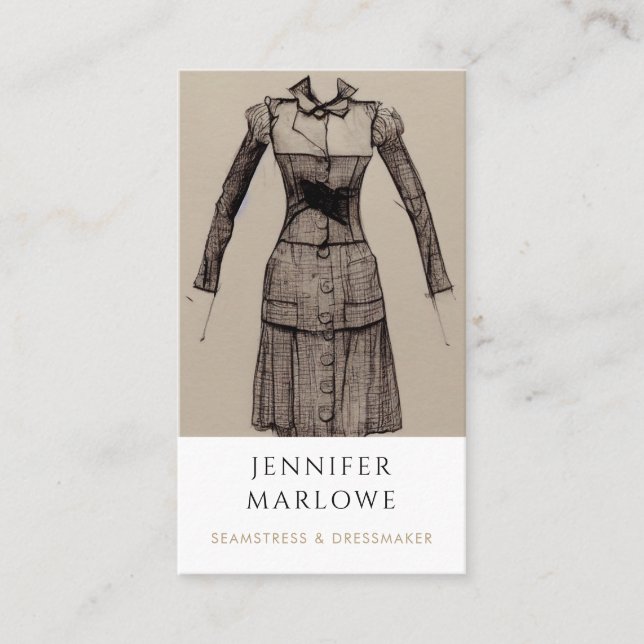 Tarjeta de presentación Seamstress Dressmaker Tail (Anverso)