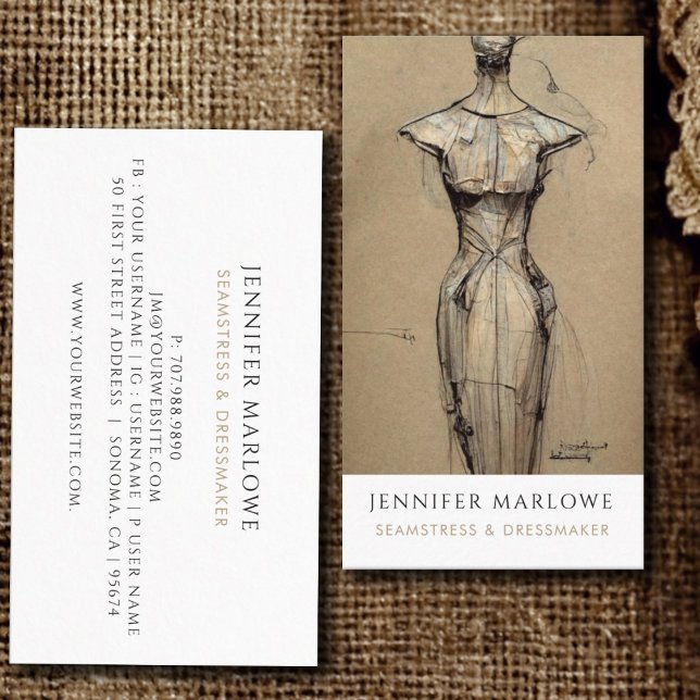 Tarjeta de presentación Seamstress Dressmaker Tail (Subido por el creador)