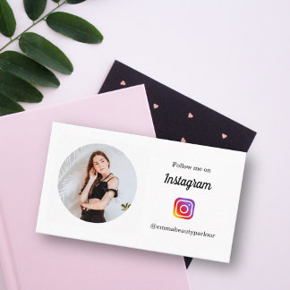 Tarjeta De Presentación seguirme en Instagram negocios/minimalista persona