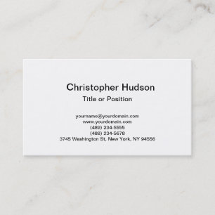 Tarjeta de presentación sencilla blanca