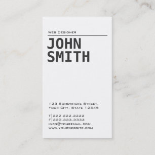 Tarjeta de presentación sencilla de diseño web en