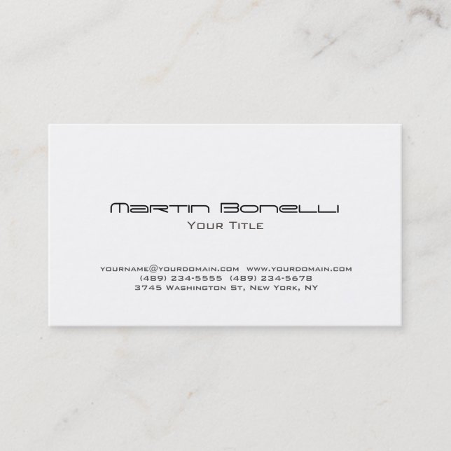 Tarjeta de presentación sencilla en blanco y negro (Anverso)