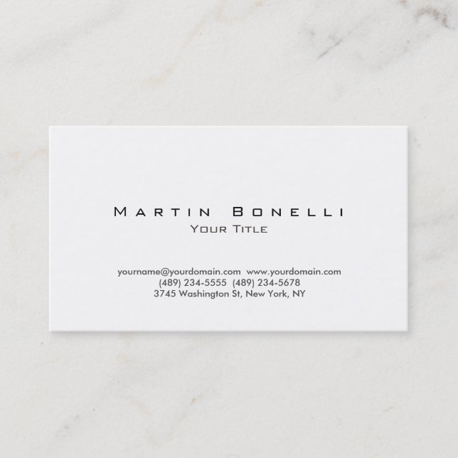 Tarjeta de presentación sencilla en blanco y negro (Anverso)