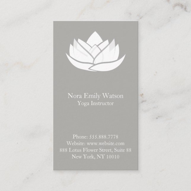 Tarjeta de presentación sencilla para Flores Lotus (Anverso)