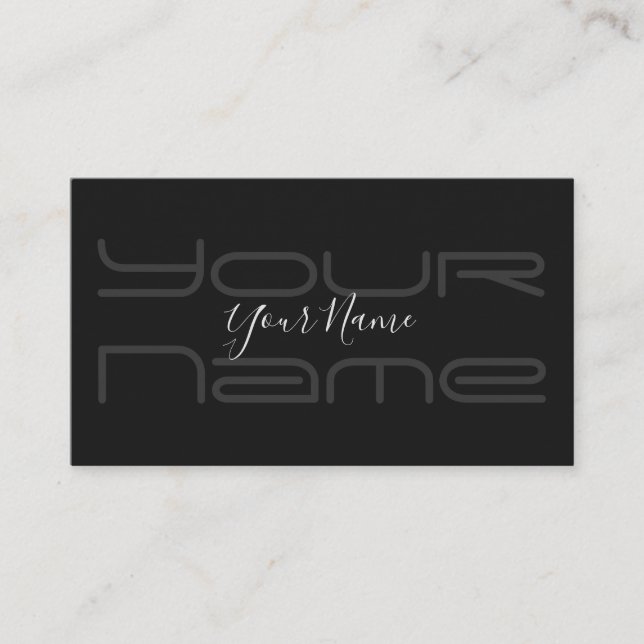 Tarjeta de presentación sencilla y elegante en neg (Anverso)