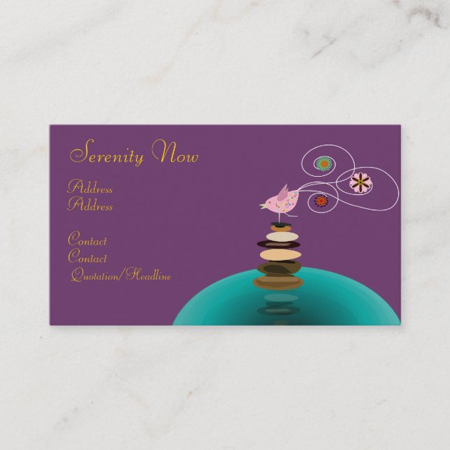 Tarjeta de presentación, Serenity Now (Anverso)