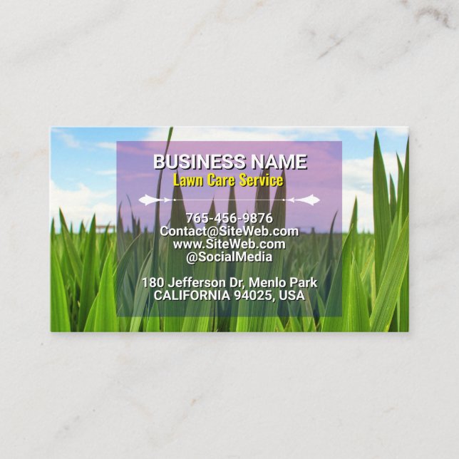 Tarjeta De Presentación Servicio de atención al jardín y paisajismo (campo (Anverso)