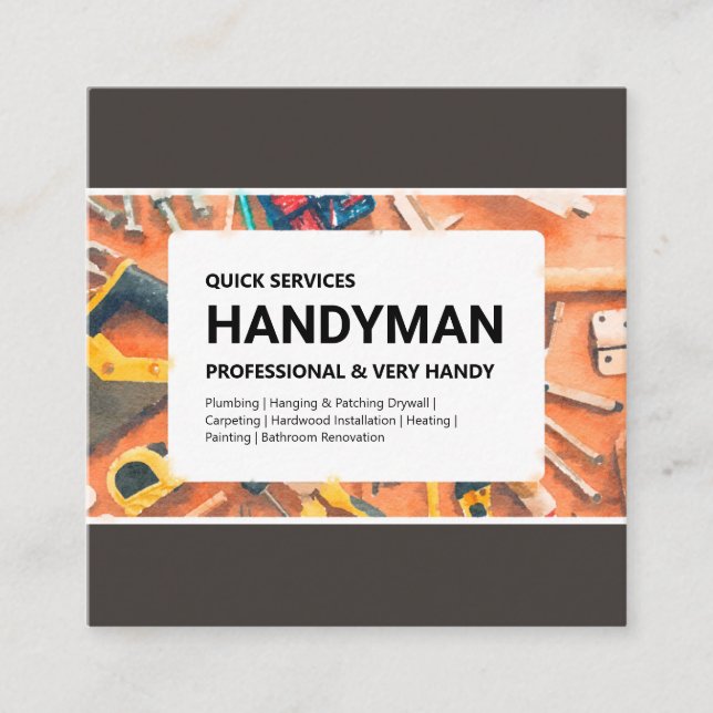 Tarjeta de presentación: Servicios de Handyman (Anverso)