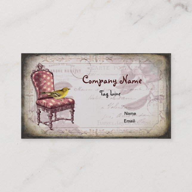 Tarjeta de presentación Shabby Chic Chair (Anverso)