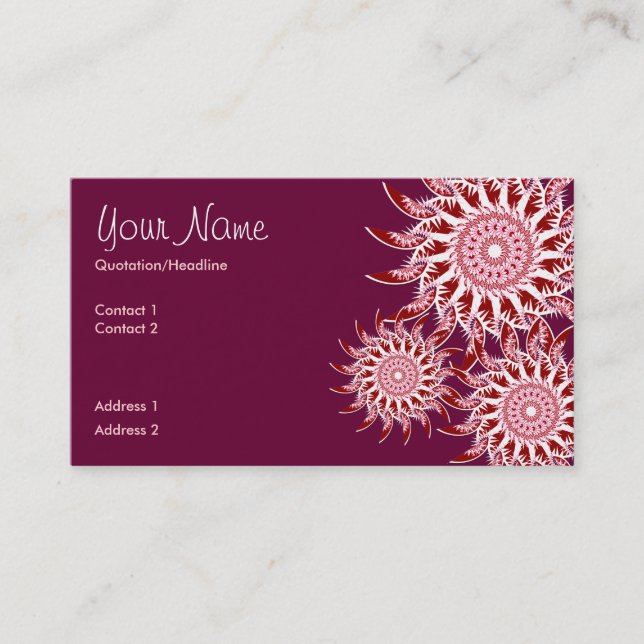 Tarjeta de presentación SherikanStarz (Anverso)