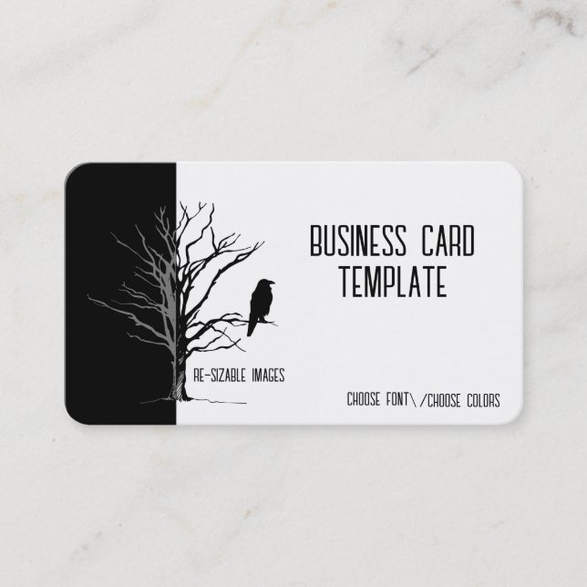 Tarjeta de presentación Silhouette Black Bird Rave (Anverso)