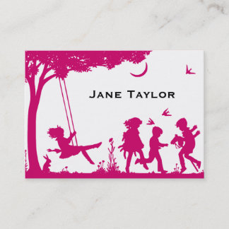Tarjeta De Presentación Silouette Mom de Niños