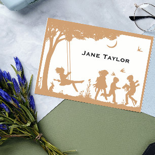 Tarjeta De Presentación Silouette Mom de Niños