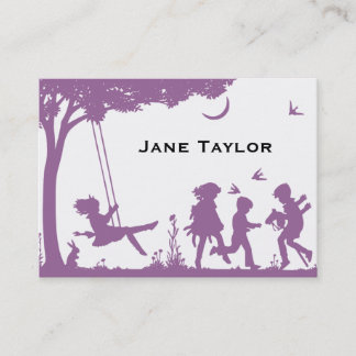 Tarjeta De Presentación Silouette Mom de Niños