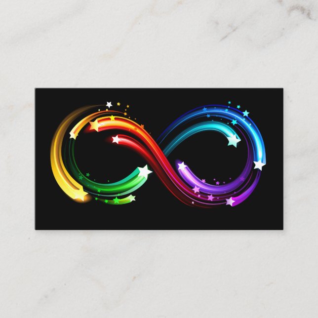 Tarjeta De Presentación Símbolo de infinito de cometas de arcoíris (Anverso)