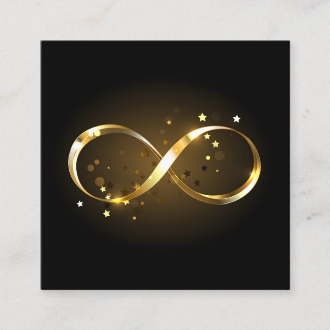 Tarjeta De Presentación Símbolo de infinito dorado (Anverso)