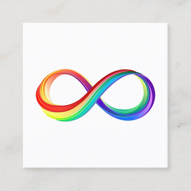 Tarjeta De Presentación Símbolo infinito arcoiris en capas (Anverso)