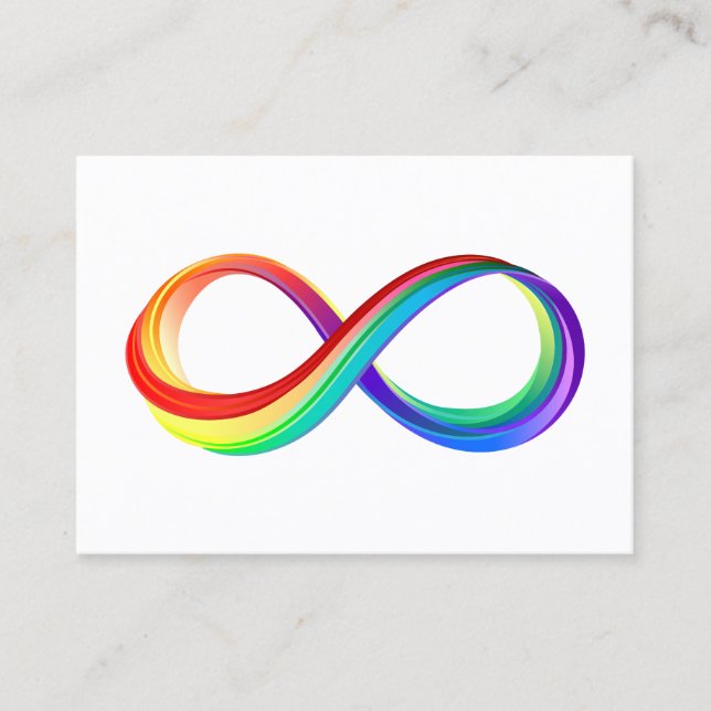 Tarjeta De Presentación Símbolo infinito arcoiris en capas (Anverso)