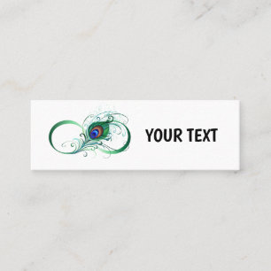 Tarjeta De Presentación Símbolo infinito con pluma de pavo real