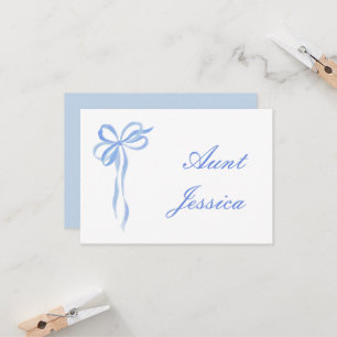 Tarjeta de presentación simple con arco azul