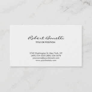Tarjeta de presentación simple con guión plano