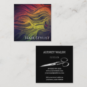 Tarjeta de presentación simple cuadrada negra