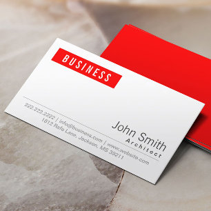 Tarjeta de presentación simple de arquitecto de et