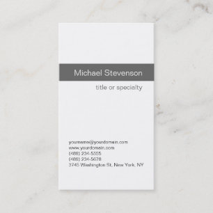Tarjeta de presentación simple de consultor blanco