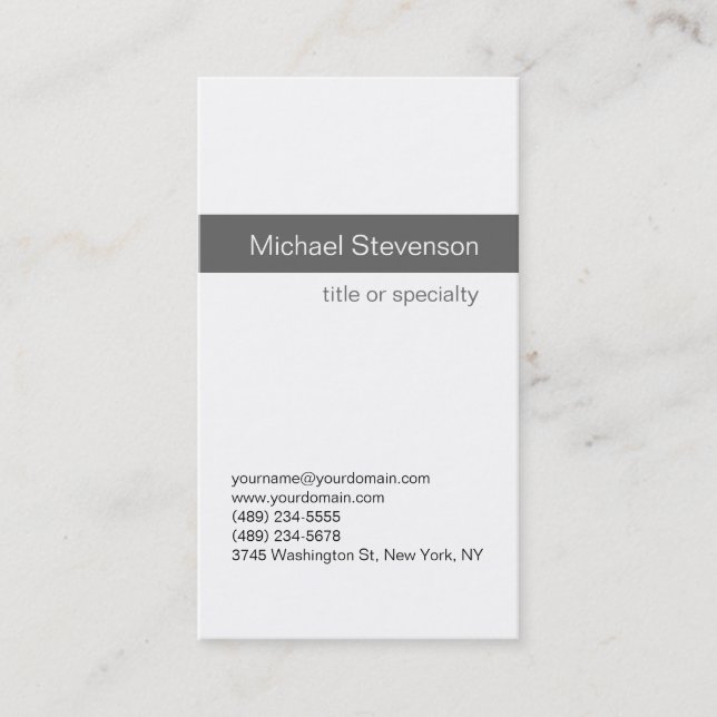 Tarjeta de presentación simple de consultor blanco (Anverso)