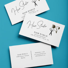 Tarjeta de presentación simple de las tijeras de p