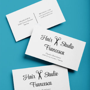 Tarjeta de presentación simple de las tijeras de p