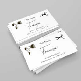 Tarjeta de presentación simple de las tijeras de p