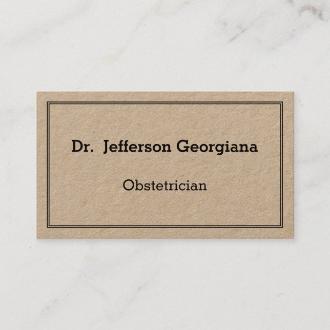 Tarjeta de presentación simple de Obstetrician (Anverso)