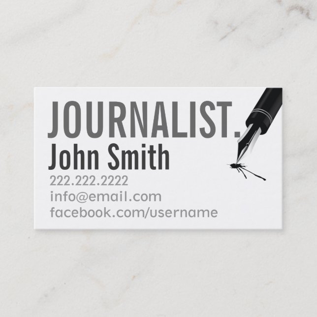 Tarjeta de presentación simple de periodismo tipog (Anverso)