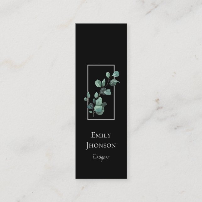 Tarjeta de presentación simple elegante en negro (Anverso)