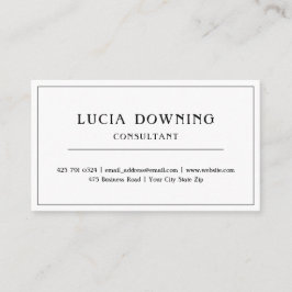 Tarjeta de presentación simple en blanco y negro