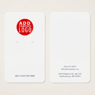 Tarjeta de presentación simple para aretes con log